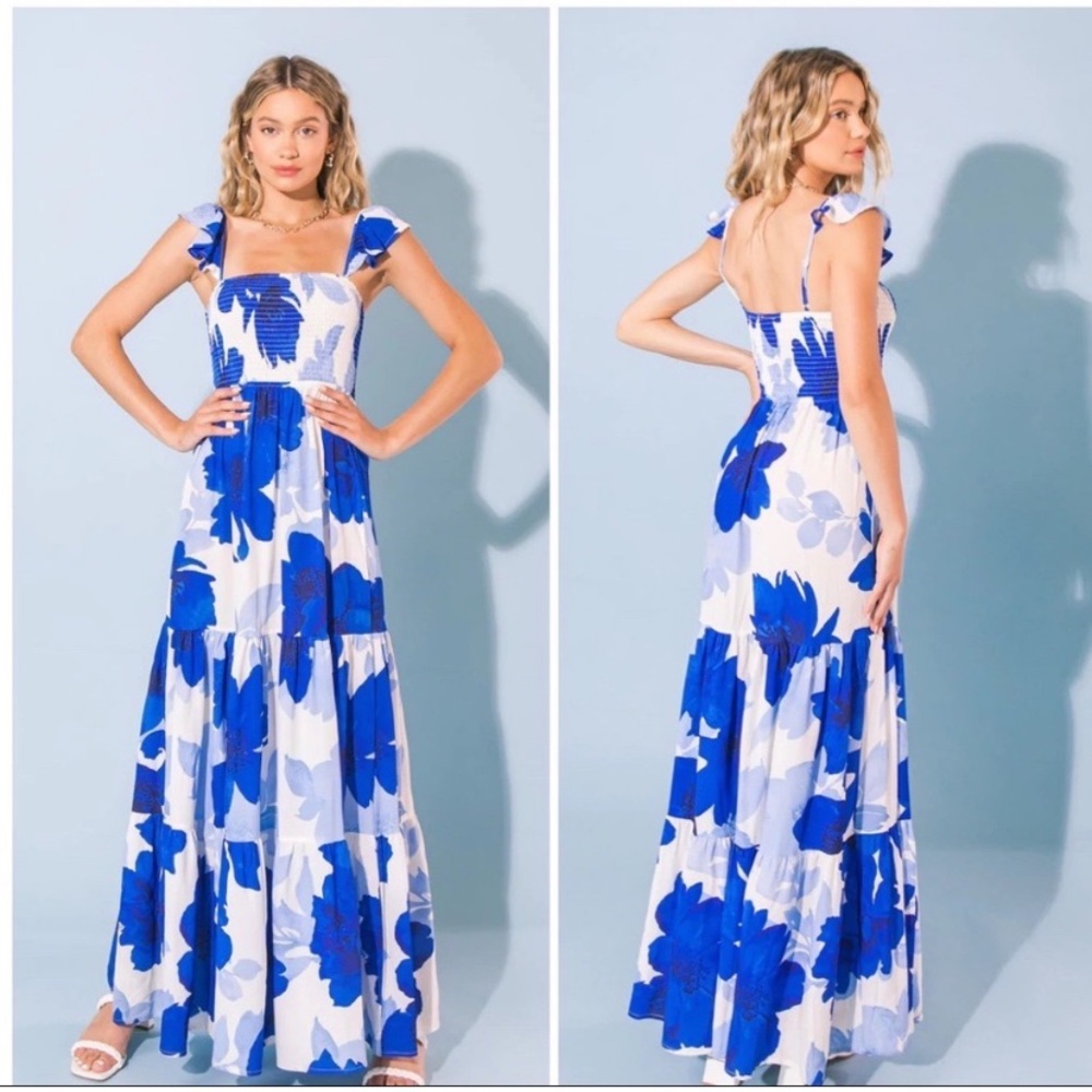 New with Tags Boutique Floral Flying Tomato Maxi Dress